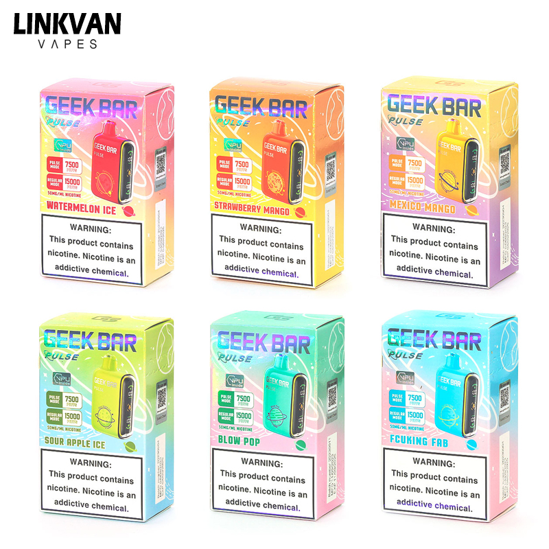 GEEK BAR PULSE 15000 15k Puffs Disposable Vape 5% Nicotine 35Tastes LED Display Rechargeable Factory Direct