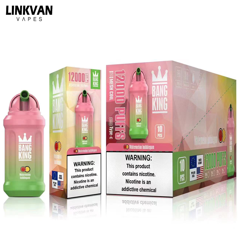 Bang King 12000 12k puffs Disposable Vape 0% 2% 3% 5% Nicotine 20 Tastes Rechargeable Factory Direct