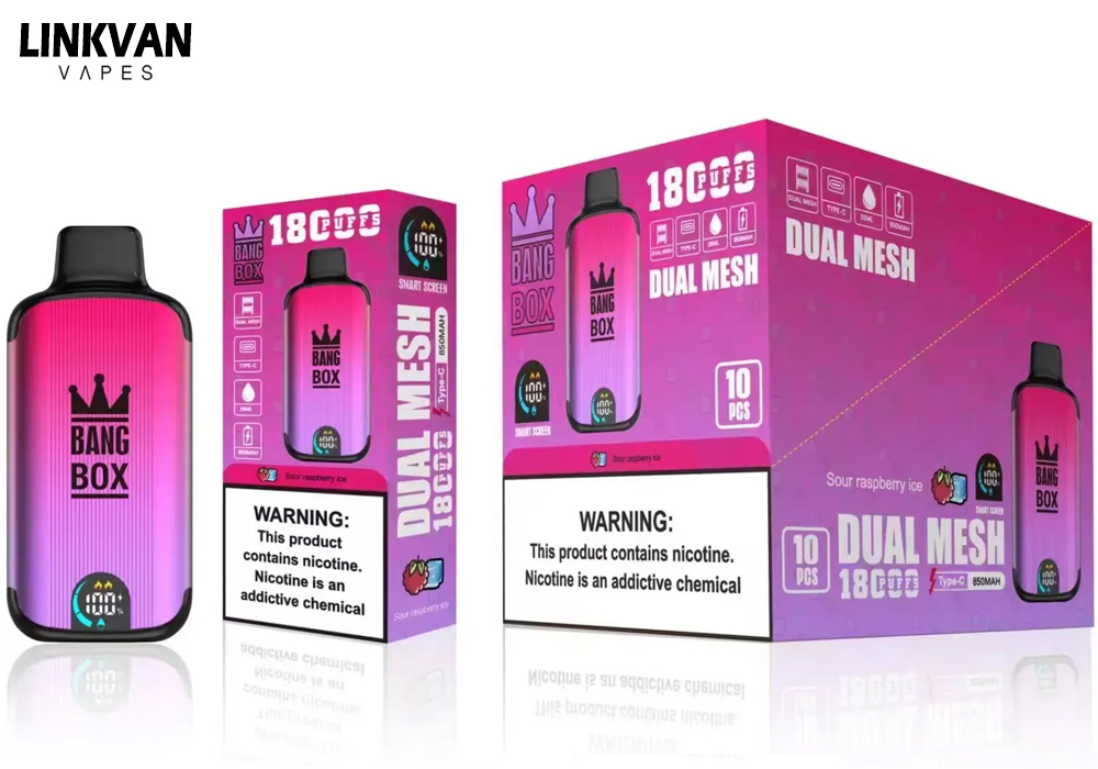 BANG B0X 18000 18k Puffs Disposable Vape 0% 2% 3% 5% Nicotine 12 Tastes Rechargeable LED display Factory Direct