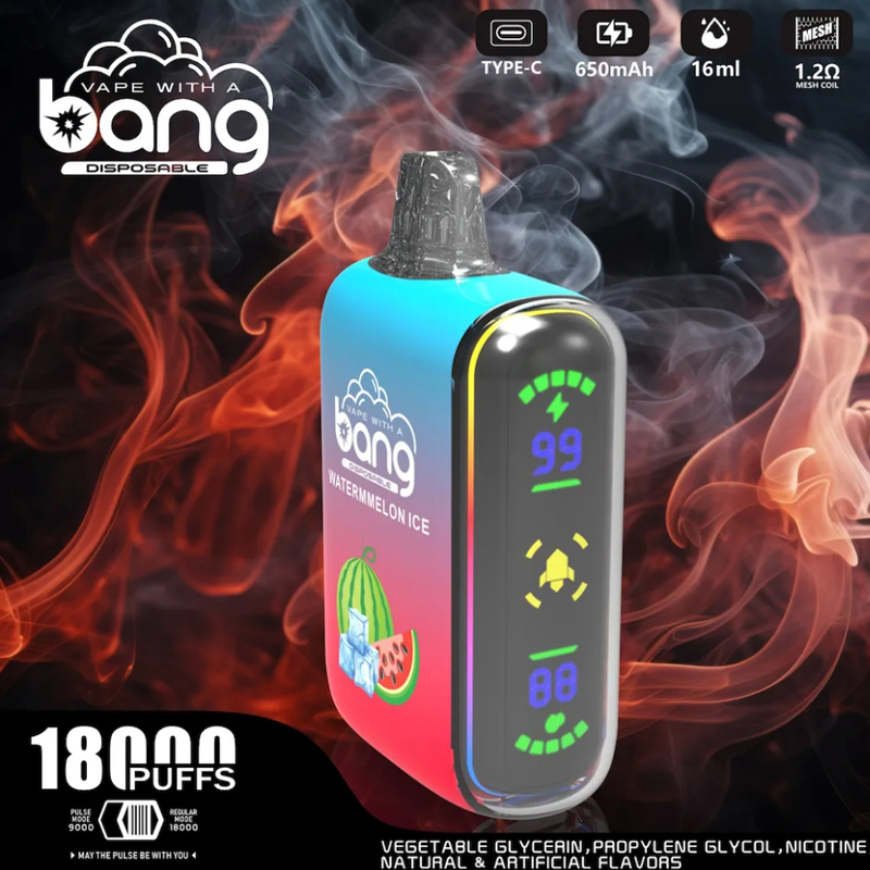 Bang Rocket 18000 18k Puffs Disposable Vape 16ml 0% 2% 3% 5% Nicotine 12 Tastes Rechargeable Factory Direct