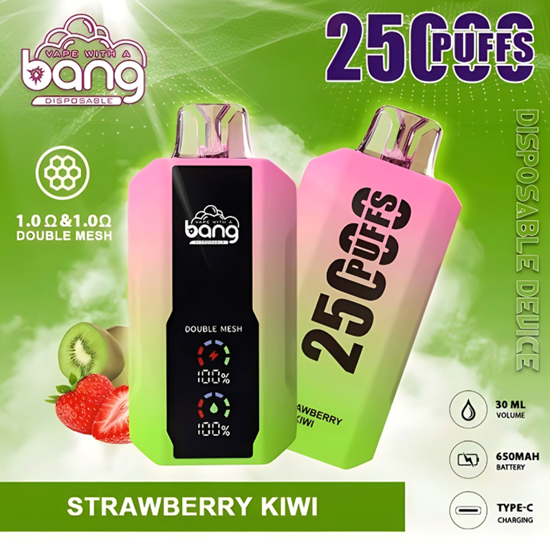 Bang 25000 25k Puffs Disposable Vape 0% 2% 3% 5% Nicotine 12Tastes LED Display Rechargeable Factory Direct