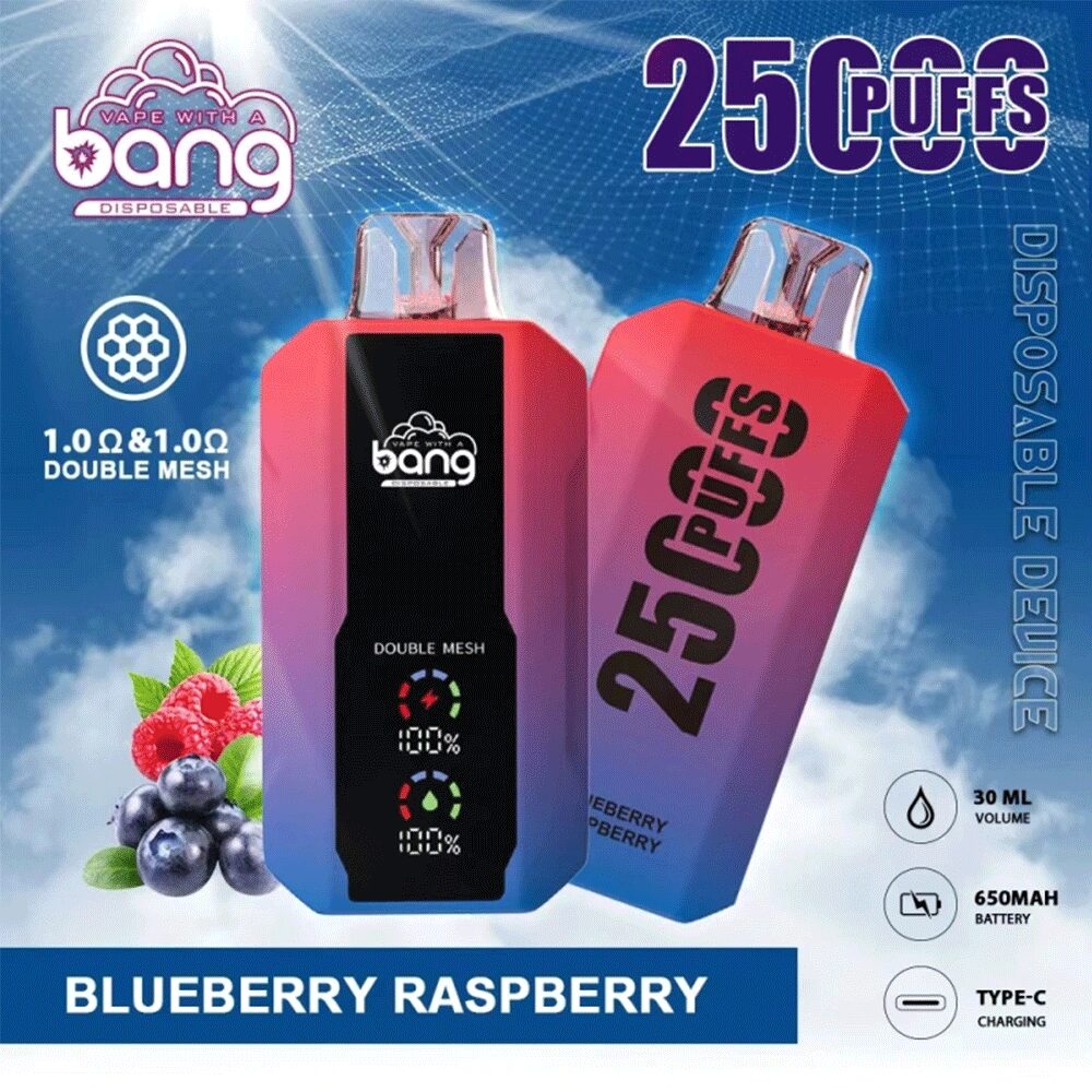 Bang 25000 25k Puffs Disposable Vape 0% 2% 3% 5% Nicotine 12Tastes LED Display Rechargeable Factory Direct