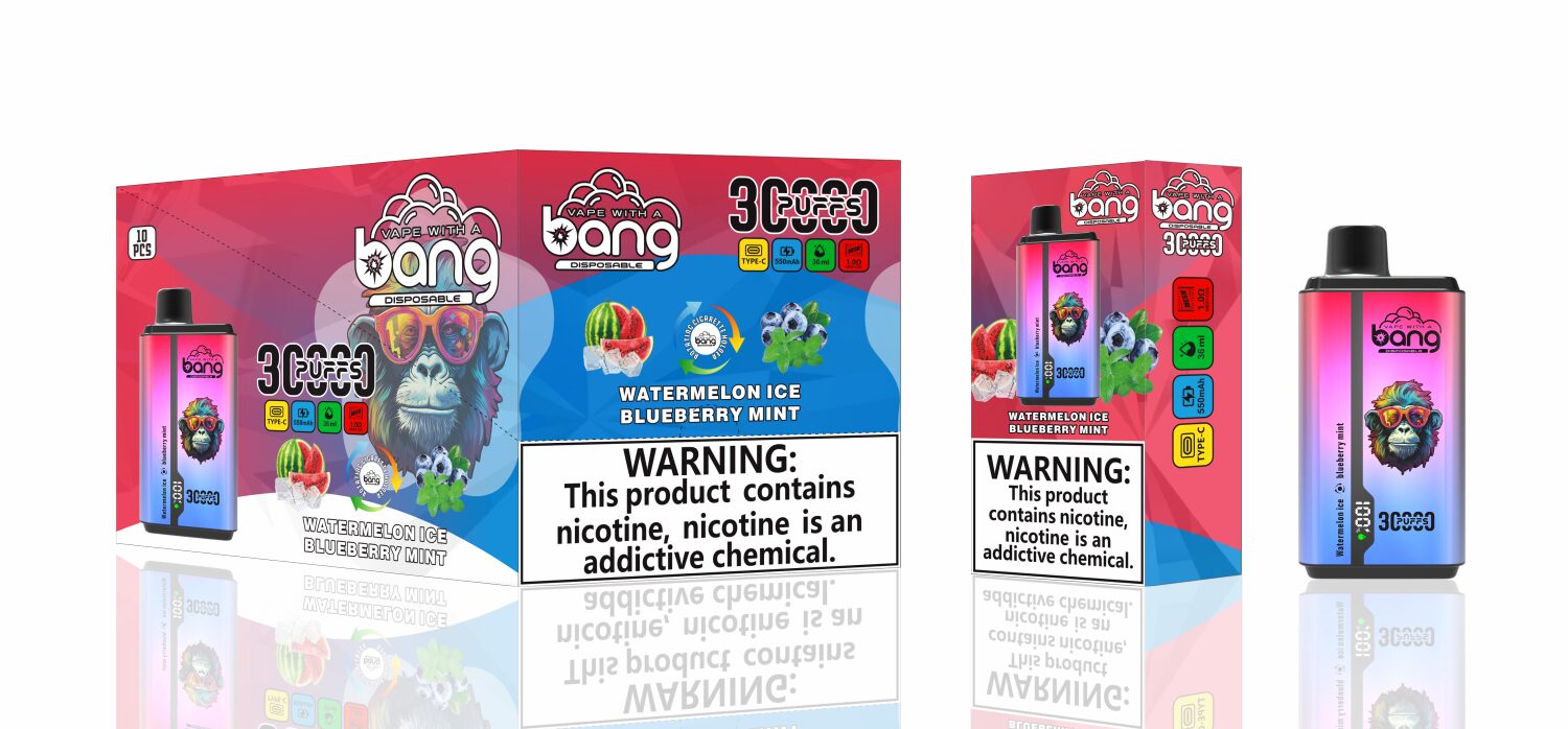 Bang 30000 30k Puffs Double Taste Disposable Vape 0% 2% 3% 5% Nicotine 12Tastes LED Display Rechargeable Factory Direct