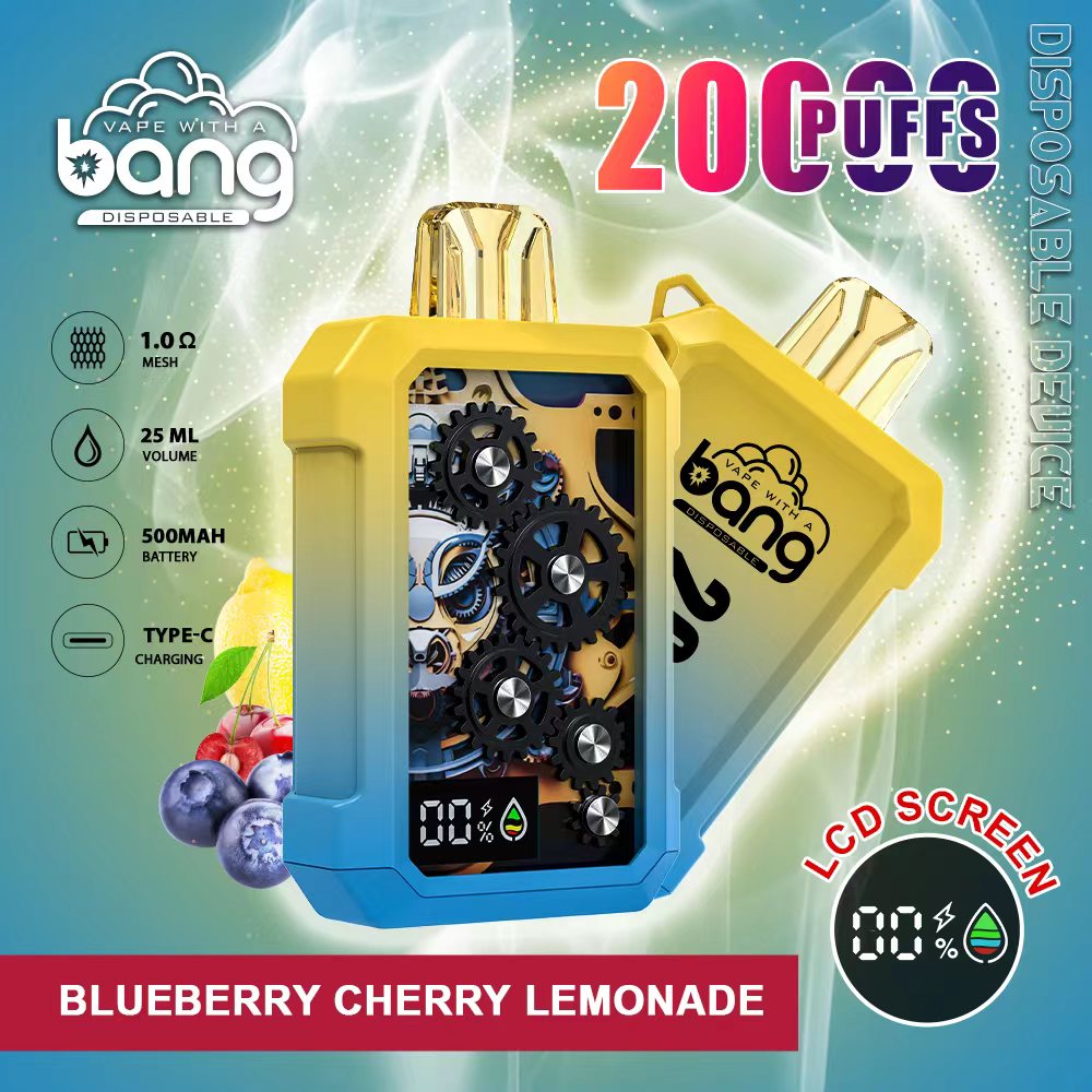 Bang 20000 20k Puffs Disposable Vape 0% 2% 3% 5% Nicotine 12Tastes LED Display Rechargeable Factory Direct