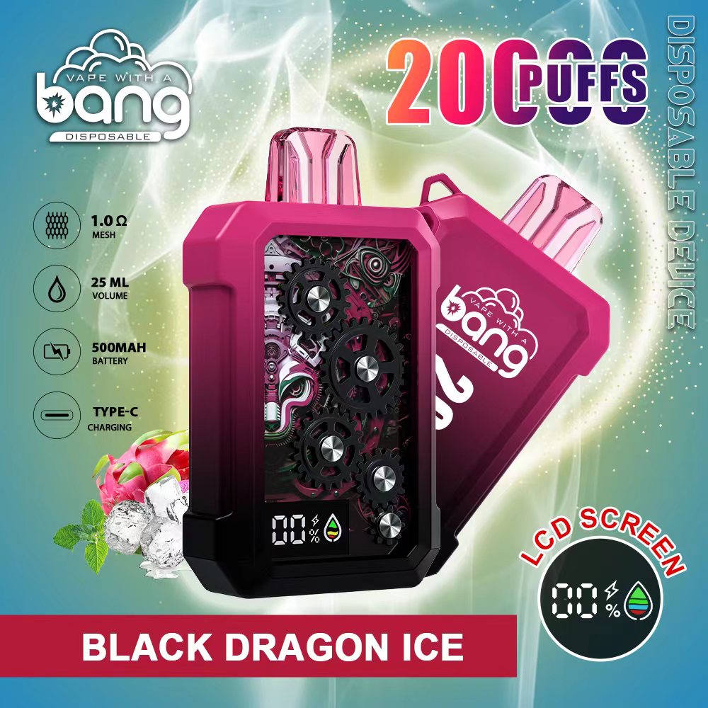 Bang 20000 20k Puffs Disposable Vape 0% 2% 3% 5% Nicotine 12Tastes LED Display Rechargeable Factory Direct