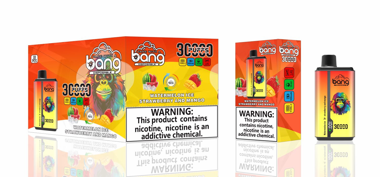 Bang 30000 30k Puffs Double Taste Disposable Vape 0% 2% 3% 5% Nicotine 12Tastes LED Display Rechargeable Factory Direct