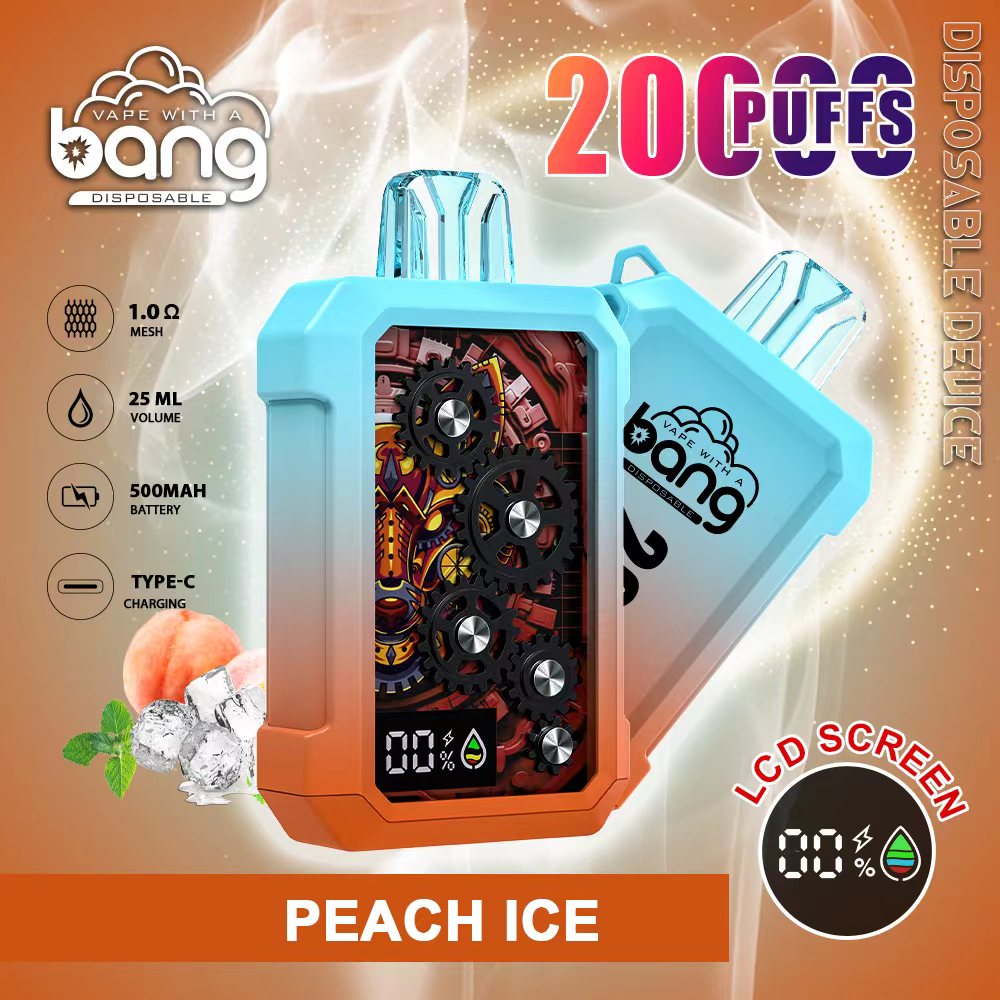 Bang 20000 20k Puffs Disposable Vape 0% 2% 3% 5% Nicotine 12Tastes LED Display Rechargeable Factory Direct