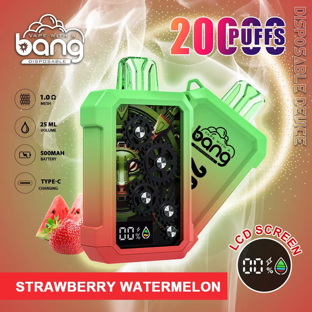 Bang 20000 20k Puffs Disposable Vape 0% 2% 3% 5% Nicotine 12Tastes LED Display Rechargeable Factory Direct