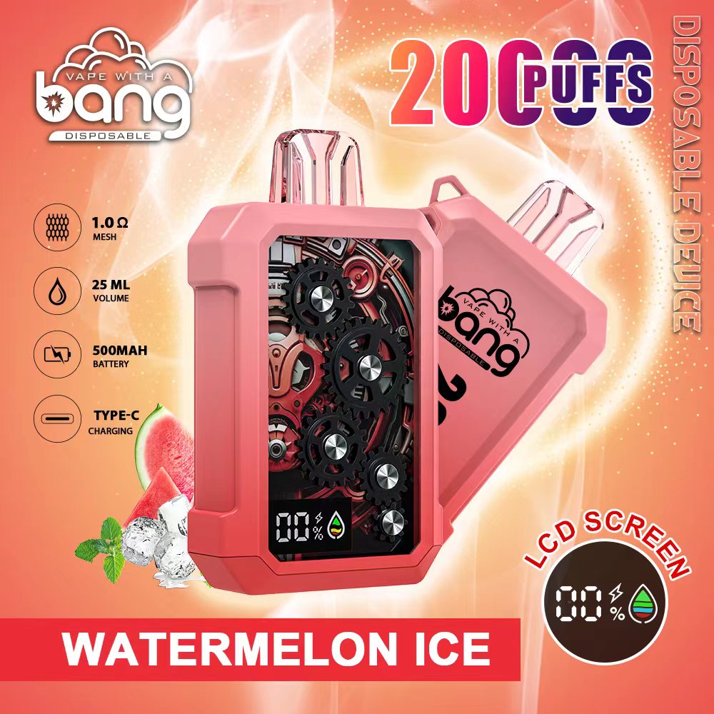 Bang 20000 20k Puffs Disposable Vape 0% 2% 3% 5% Nicotine 12Tastes LED Display Rechargeable Factory Direct