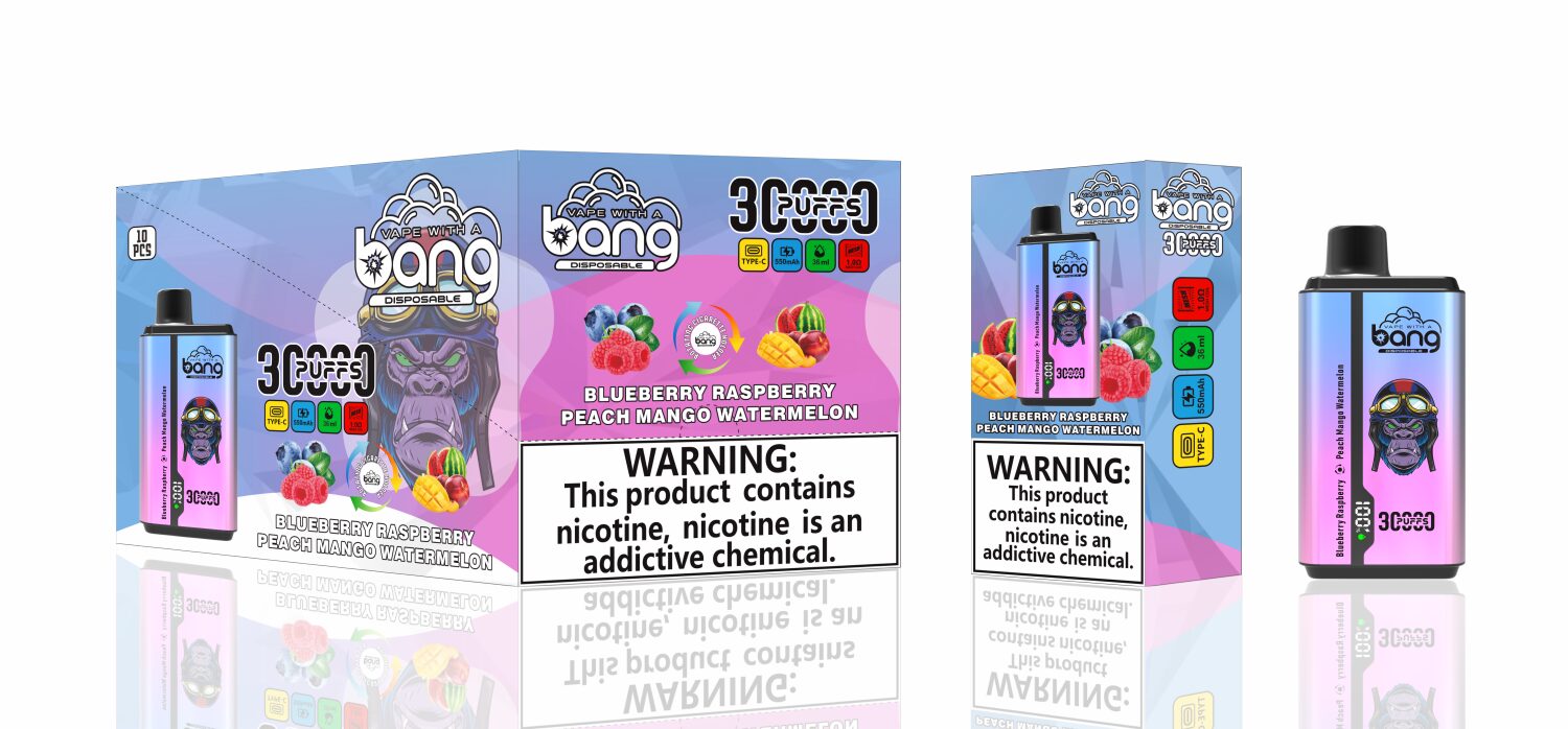 Bang 30000 30k Puffs Double Taste Disposable Vape 0% 2% 3% 5% Nicotine 12Tastes LED Display Rechargeable Factory Direct