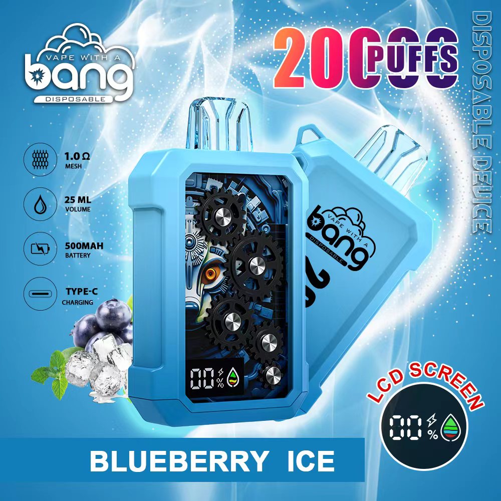 Bang 20000 20k Puffs Disposable Vape 0% 2% 3% 5% Nicotine 12Tastes LED Display Rechargeable Factory Direct