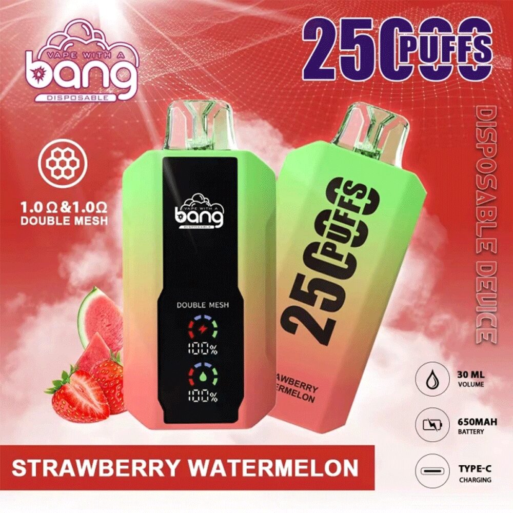 Bang 25000 25k Puffs Disposable Vape 0% 2% 3% 5% Nicotine 12Tastes LED Display Rechargeable Factory Direct