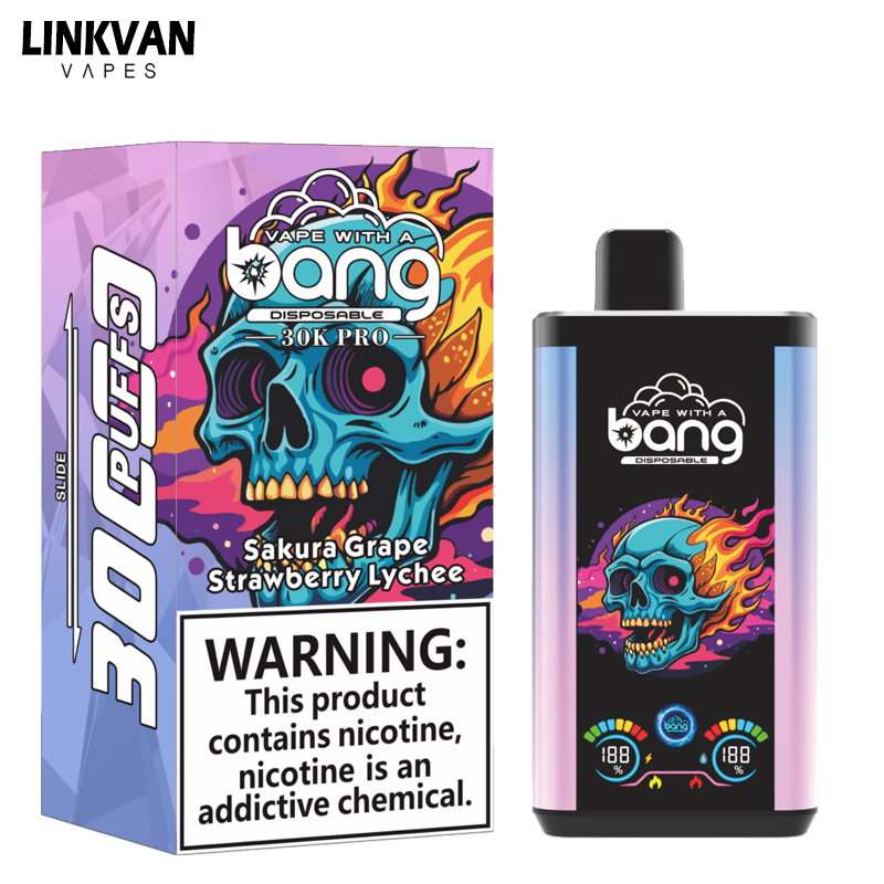 Bang Pro 30000 30k Puffs Double Taste Disposable Vape 0% 2% 3% 5% Nicotine 16Tastes LED Display Rechargeable Factory Direct